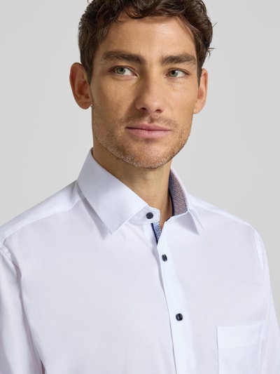ETERNA Comfort fit zakelijk overhemd van katoen met kentkraag Wit - 3