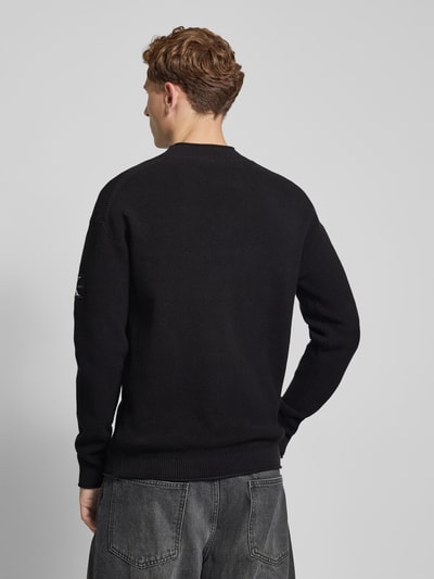 Calvin Klein Jeans Relaxed fit gebreide pullover met labelpatch Zwart - 5