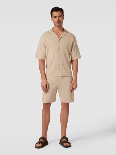 JAKE*S STUDIO MEN Regular Fit Freizeithemd mit überschnittenen Schultern Sand 1