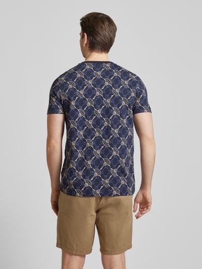 JOOP! Collection T-shirt met all-over motief, model 'Bartek' Marineblauw - 5