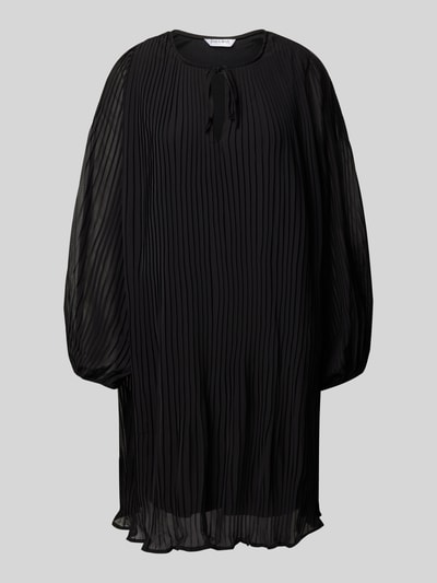 ZABAIONE Knielanges Kleid mit Plisseefalten Black 2