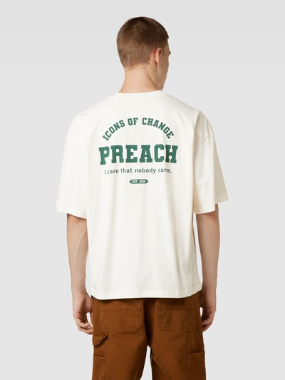 Preach Oversized T-shirt met labelprint, model 'Varsity Icons' Offwhite - 5