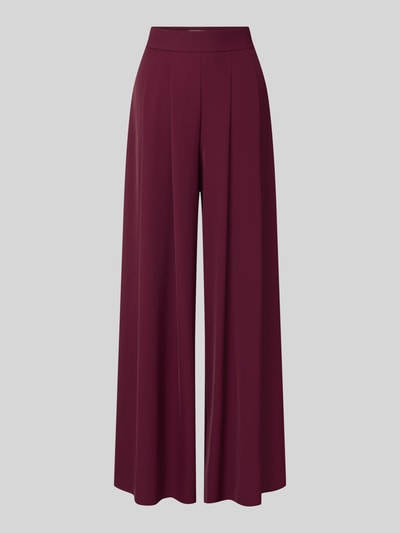 Produktfoto, Wide Leg Stoffhose mit Reißverschlusstaschen von Rinascimento in Dunkelrot, Material-Mix mit Stretch-Anteil, glatte Struktur