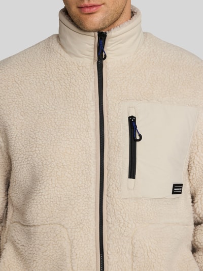 Tom Tailor Denim Teddyjacke mit Brusttasche Beige 3