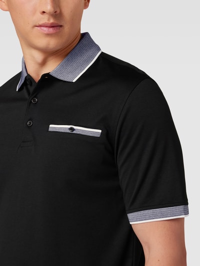 bugatti Poloshirt mit Kontraststreifen Black 3