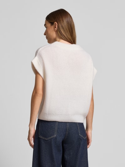 Herzensangelegenheit Gebreide spencer van een mix van kasjmier en katoen Offwhite - 5