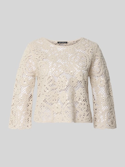 Produktfoto, Relaxed Fit Pullover in Strick-Optik mit Allover-Pailettenbesatz von Betty Barclay aus Baumwoll-Mix, semitransparent, cremefarben