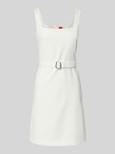 HUGO Minikleid mit Taillengürtel Modell 'Kamena' Weiss 2