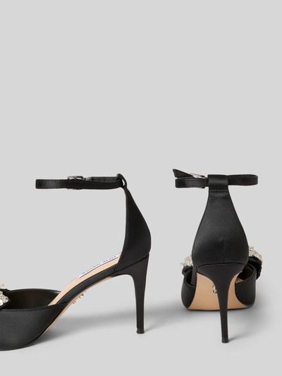 Produktfoto, Pumps mit Zierschleife Modell 'Lumma' von Steve Madden, spitze Passform, Pinschließe, Ziersteinbesatz, Absatzhöhe 9 cm, Farbe Schwarz