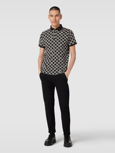 Karl Lagerfeld Poloshirt mit Allover-Muster Black 1