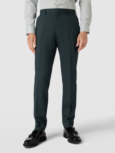 BOSS Pantalon met persplooien, model 'Leon' Donkergroen - 4