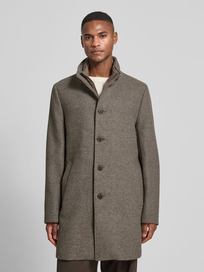 Roy Robson Kurzmantel mit Steppeinsatz und Stehkragen Mittelbraun 4