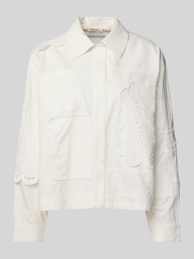 Stella Nova Relaxed Fit Bluse mit Lochstickerei Modell 'Elements' Weiss 2