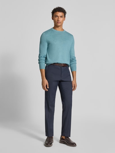 Christian Berg Men Regular Fit Longsleeve aus Merino-Mix Schilf Melange 1