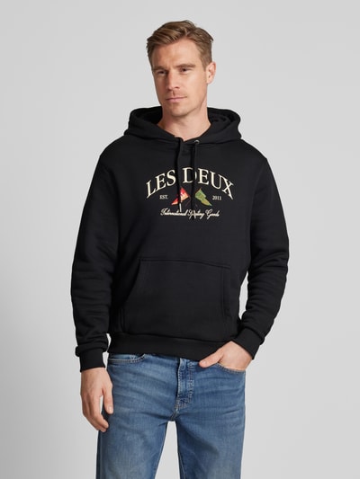 Les Deux Hoodie mit Logo-Stitching Modell 'Ivy' Black 4