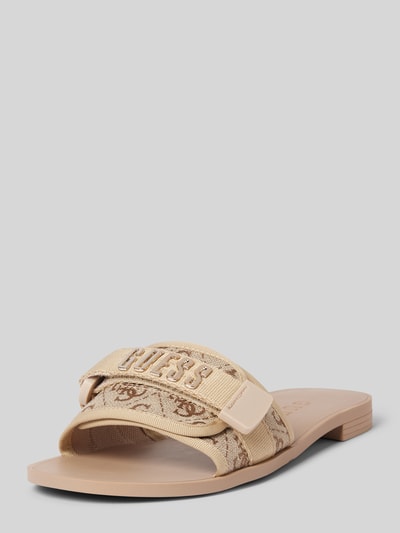 Guess Slippers met klittenband, model 'ELYZE4' Beige - 1