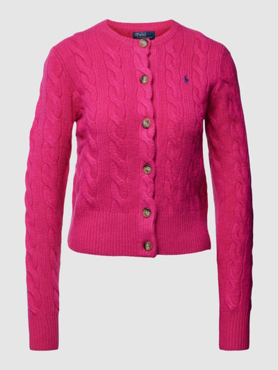 Polo Ralph Lauren Cardigan mit Zopfmuster Pink 1