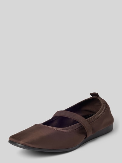 Produktfoto, Ballerina mit elastischem Riemen Modell 'HILLARY' von Vagabond, Optik: Unifarben, Schuhspitze: Quadratisch, Abgerundet, Absatzform: Flach, Applikation: elastischer Riemen, Anziehschlaufe, Verschluss: Schlupf/offen, Sohle: Profiliert