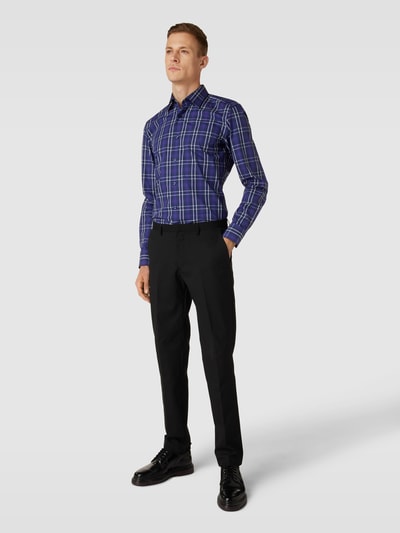 BOSS Slim Fit Koszula biznesowa o kroju slim fit ze wzorem w kratę model ‘Hank’ Jasnofioletowy 1