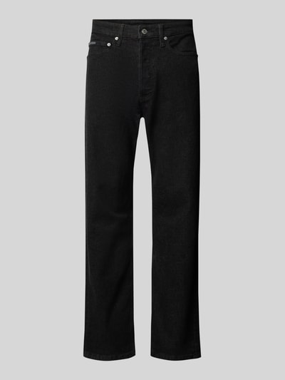 Calvin Klein Jeans Straight fit jeans met labeldetail Zwart - 2