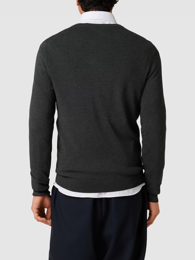 MCNEAL Strickpullover mit geripptem V-Ausschnitt Dunkelgrau meliert 5