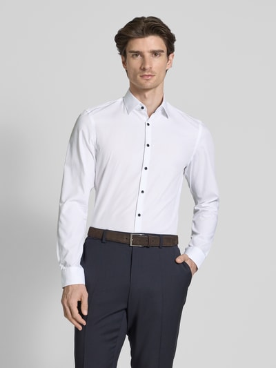 Jake*s Super Slim Fit Business-Hemd mit Knopfleiste Weiss 4