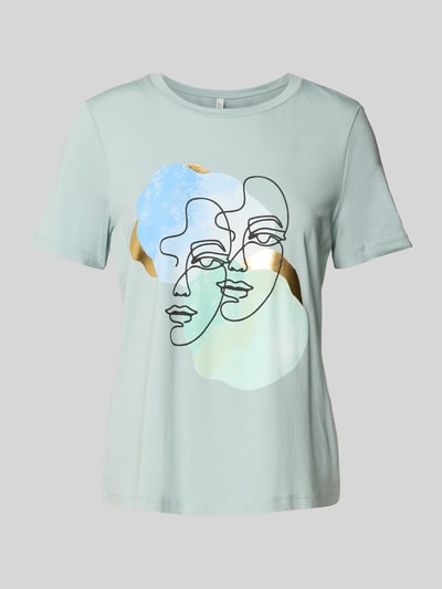 Vero Moda T-shirt o kroju comfort fit z mieszanki bawełny model ‘DIFACEY’ Trzcinowy 2