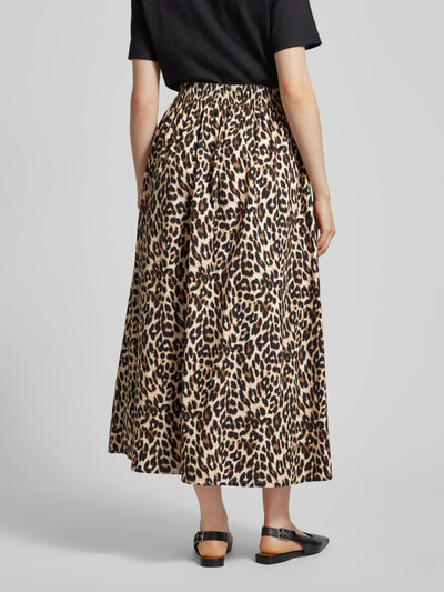 LOLLYS LAUNDRY Midirok met dierenprint, model 'Akane' Middenbruin - 5