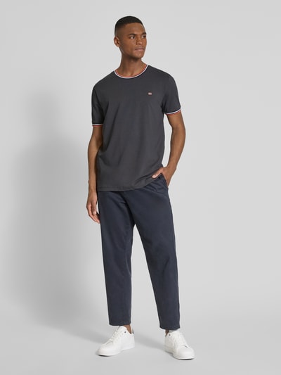 Christian Berg Men T-shirt met ribboorden Antraciet - 1