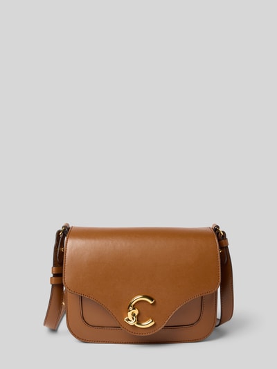 Coccinelle Crossbodytas met logo-applicatie, model 'Calf' Cognac - 1