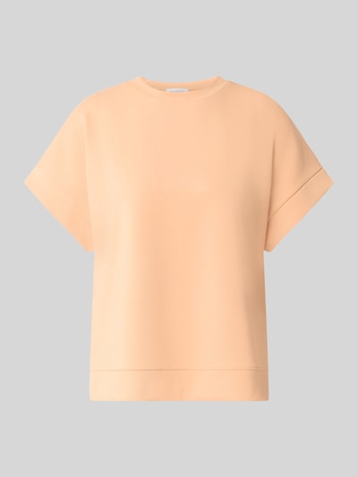 Produktfoto, T-Shirt mit elastischen Abschlüssen von Rich & Royal in hellem Pfirsichton, Rundhalsausschnitt, glatte Textur, Relaxed Fit, Modal-Mix mit Stretch-Anteil