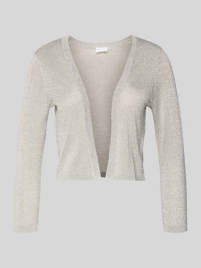 Produktfoto, Bolero mit 3/4-Ärmel von Jake*s Cocktail, silbergrauer Viskose-Mix, Slim-Fit, gerippte Abschlüsse, Rückenlänge 36 cm bei Größe 36