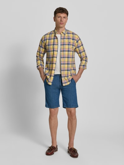 Pierre Cardin Regular Fit Bermudas in Denim-Optik mit Paspeltasche Blau 1