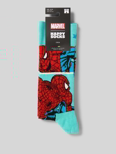 Happy Socks Regular Fit Socken mit Logo-Print Modell 'WEB-SLINGER' Tuerkis 3