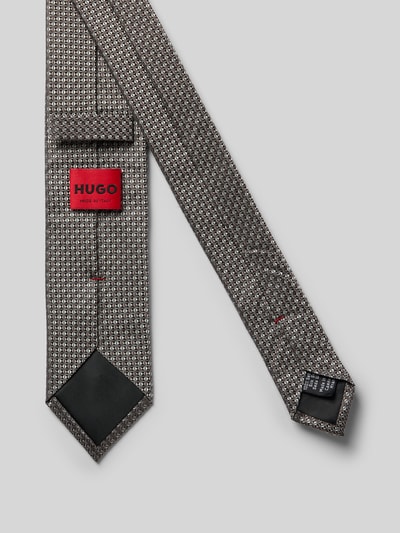Produktfoto, Krawatte aus reiner Seide Modell 'TIE' von HUGO mit feinem Strukturmuster, Allover-Optik, Satin-Finish und Label Patch