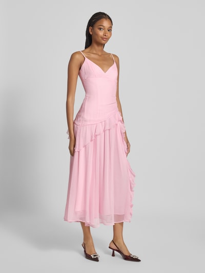 Bardot Abendkleid mit Herz-Ausschnitt Rosa 1