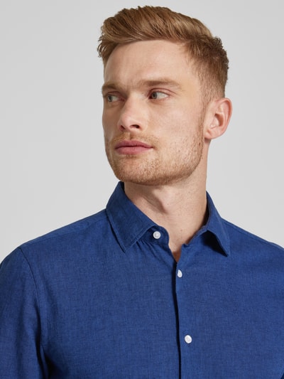 JOOP! Slim fit zakelijk overhemd in effen design Bleu - 3