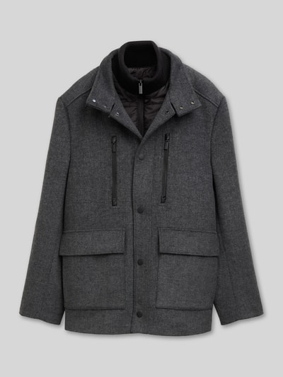 Tom Tailor Regular Fit Funktionsjacke aus Wollmix Silber 2