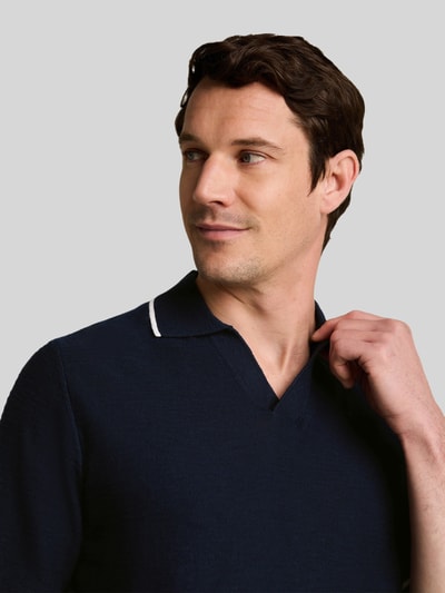 Tom Tailor Koszulka polo z czystej bawełny o wyglądzie dzianiny, krój regular fit Granatowy 3