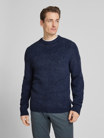 MCNEAL Regular Fit Strickpullover mit Rundhalsausschnitt Dunkelblau Melange 4