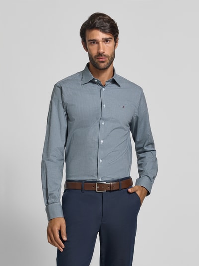 Tommy Hilfiger Regular fit zakelijk overhemd van katoenmix Bleu - 4