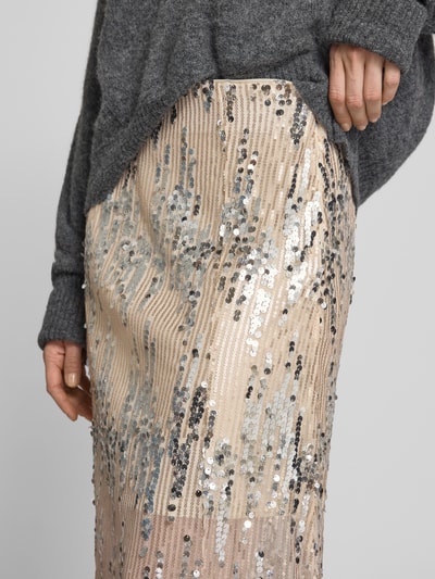 ICHI Midirock mit Pailletten Modell 'MAULINA' Offwhite 3