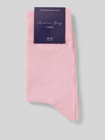 Christian Berg Men Sokken met elastische ribboordjes in een set van 2 paar Lichtroze - 3