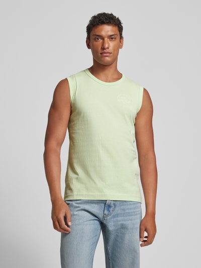 Tom Tailor Tanktop met labelprint Lindegroen - 4