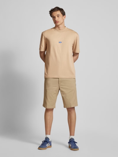 Hugo Blue T-shirt met labelpatch, model 'Nieros' Beige - 1