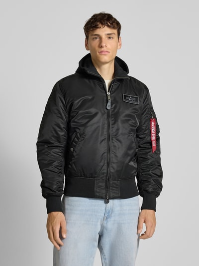 Alpha Industries Bomberjacke mit Kapuze und Label-Stitching Black 4