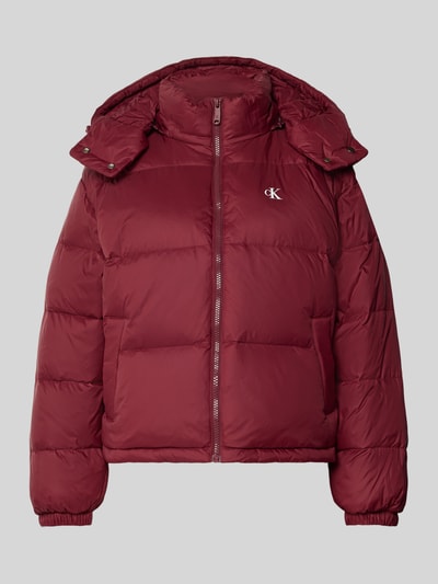 Calvin Klein Jeans Regular fit gewatteerd jack met logoprint, model 'Midweight' Bordeaux - 2