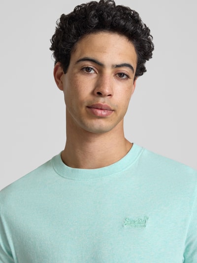 Superdry Regular Fit T-Shirt mit Logo-Stitching Mint Melange 3