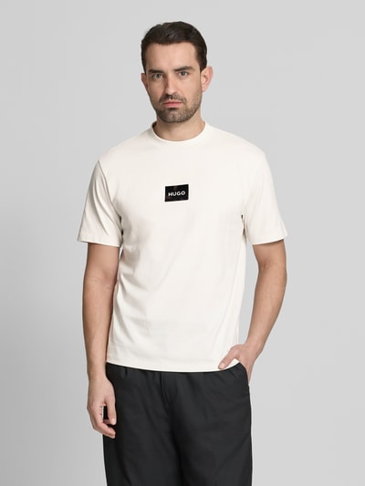 HUGO Regular Fit T-Shirt aus reiner Baumwolle Modell 'DUMEON' Kitt 4