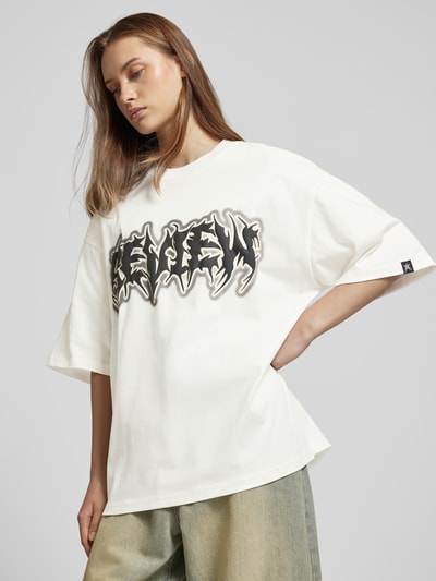 Review Oversized T-Shirt mit Label-Print Offwhite 3